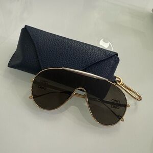 Loewe Black and Gold Aviator Sunglasses